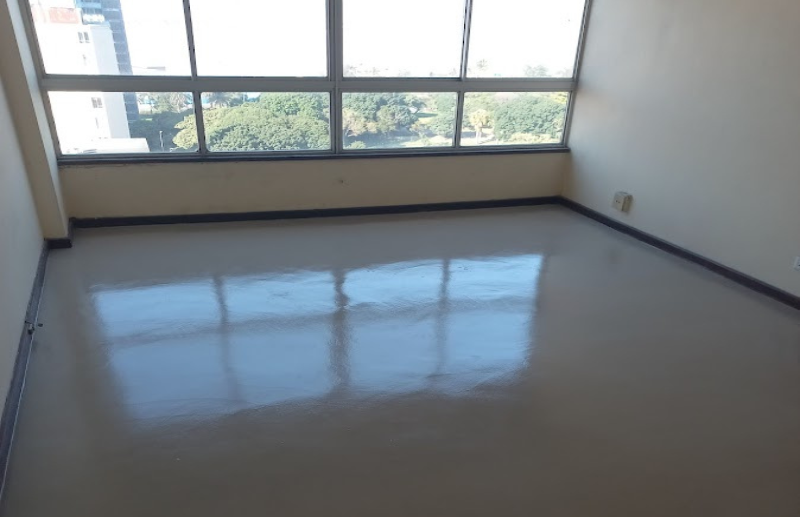 Epoxy floor coating in commercial office space
